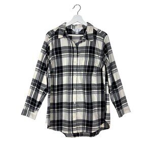 Old Navy Black & White Plaid  Long Sleeve Button-Down Flannel Shirt Size 1X